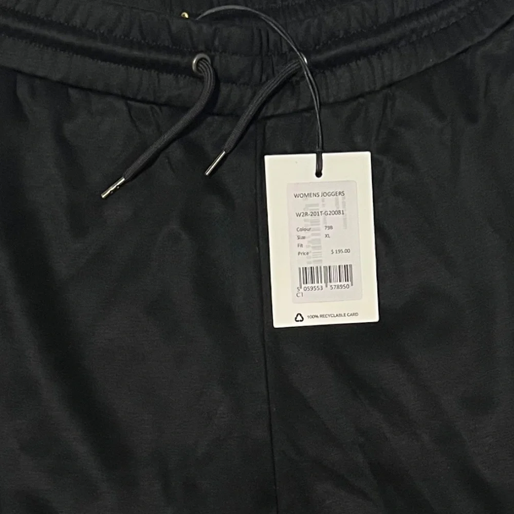 NWT Paul Smith Joggers Track Pants in Black with Swirl Stripe Women's Size XL - Picture 9 of 12